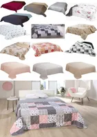 Tagesdecke Bettüberwurf Allzweckdecke ca. 220x240 cm Überwurf Patchwork Sofa XXL Design: LIVING Taupe