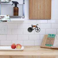 Bike Fahrrad Pizza Schneider mit magnetischer Halterung & Bodenständer, Farbe:Schwarz