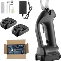 Akku Astschere Elektrische Gartenschere,0-30mm Schnittdurchmesser,mit 2 Batterie, 21V Baumschere,Schwarz