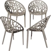 Gartenstuhl Kunststoff Stapelstuhl Bistrostuhl Küchenstuhl Stuhl Stapelbar , Farbe:Taupe;Menge:4 St.