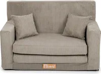 Flumi Kindercouch Kindersofa Spielsofa mit Schlaffunktion für Kinderzimmer -Schlafsessel mit Bettfunktion - Kordsamt  beige