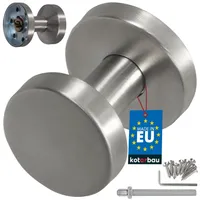 KOTARBAU® Türknopf aus Edelstahl Türknauf Nicht Drehbar Kugelknauf Zylinderform Türgriff Türdrucker Türklinke Türbeschlag Universal Matt Rosette
