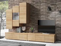 AX LIVING Anbauwand Wohnzimmer Kossana 11 – 300cm Breite Goldene Eiche