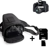 K-S-Trade Schultertasche kompatibel mit Canon PowerShot SX70 HS Colt Kameratasche für Systemkameras DSLR DSLM SLR, Bridge etc., + 16GB Speicherkarte