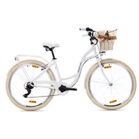Goetze Citybike Mood ALU 28 Zoll 7 Gang Tiefeinsteiger Retro Damenfahrrad mit Korb