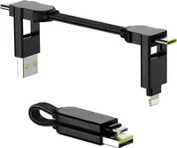Rolling Square inCharge X | Vše v jednom kabelu pro iPhone, Android, USB C a další - černý