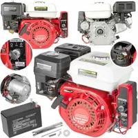 Motor Benzin Benzinmotor 6,8 PS 196 ccm mit Elektrostarter OHV Kartmotor Standmotor 4-Takt Industriemotor 20 mm Welle Motor für Rüttelplatte, Stromagg