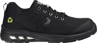 SAFETY JOGGER Arbeitsschuh ECOFITZ S1P Low, nachhaltig produziert aus recyceltem Textil, schwarz, Gr. 42
