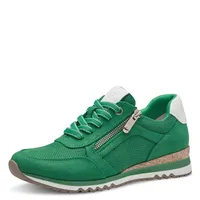 MARCO TOZZI Damen Schnürschuh Korkoptik Sneaker Reißverschluss 2-23781-41, Größe:38 EU, Farbe:Grün