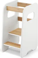 Lernturm für Kinder  Montessori Lernturm ab 1 Jahr Küchenhelfer und Learning Tower verstellbaren Fachböden weißbraun