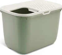 Katzentoilette Katzenklo HOP IN mit Einstieg von oben hellgrün-weiss