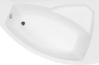 Badewanne - Asymetrisch RIMA  130X85 cm RECHTS mit  Ablaufgarnitur und Füßen