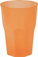Mehrweg-Cocktailglas aus Plastik, Orange-gefrostet, 420ml, 6 Stück