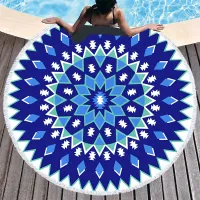 Strandtuch Rund Mandala Blume Strandtucher Saunatuch 150 cm, Bunt