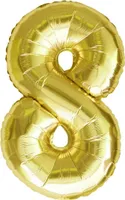 Oblique Unique 1x Folien Luftballon mit Zahl 8 Geburtstag Jubiläum Party Deko Ballon - gold