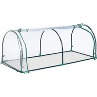 SUNULA Foliengewächshaus Mini-Gewächshaus Tunnel Treibhaus für Blumenbeet 130 x 60 x 50 cm, mit aufrollbare Tür