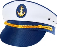 Bristol Novelty Damen Kapitänsmütze BN1170 (Einheitsgröße) (Weiß/Blau)