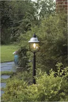 Konstsmide Parma Wegeleuchte Edelstahl Lampendach, schwarz lackiertes Aluminium, klares Acrylglas 7242-000