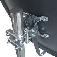ARLI 60 cm HD Sat Anlage grau + Twin LNB + 10m Kabel + Satfinder + 2x F-Stecker vergoldet
