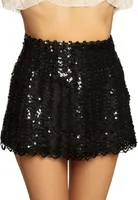 Pailletten-Rock für Damen Accessoire schwarz