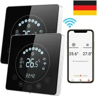 2-Pack Digital LCD Wasser-Fußbodenheizung Raumthermostat Thermostat Wandthermostat Unterputz Wasser-Fußbodenheizung Innenthermometer