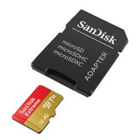 SanDisk Extreme microSDXC 256 GB + SD Adapter 190 MB/s and 130 MB/s Read/Write A2 C10 V30 UHS-I U3