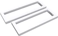doporro Wandkonsole 45x3x15 cm rostfreie Edelstahl Weiß Wandhalter rechteckig Träger Regalträger Regalhalter (2 Stück) WH01