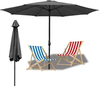 TolleTour 3.5m Sonnenschirm UV40+ Sonnenschutz Gartenschirm Strandschirm，Grau
