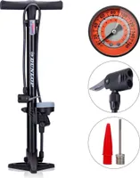 Dunlop Staande Fietspomp Pro - analógový drukmeter - Dubbele Ventielkop - Zwart