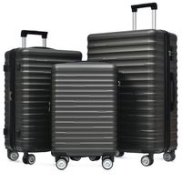 Merax Kofferset XL L M, Reisekofferset Schwarz, Hartschale Trolley mit TSA-Schloss