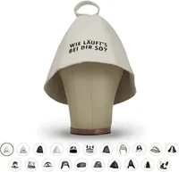 LoWell® Saunahut - Filzhut für Damen und Herren inkl. Sauna-Ratgeber - Ideales Sauna Zubehör für ein einzigartiges Wellness Erlebnis - Wie läuft´s bei dir so? - Saunamütze Saunakappe