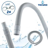 tecuro Ablaufschlauch-Verlängerung 2,0 m (geeignet für Waschmaschinenschlauch/Spülmaschinenschlauch) grau
