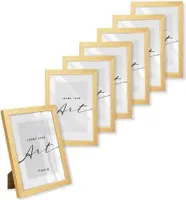 🖼️KNOR®️ Bilderrahmen 15x21 cm Golden, 7er Set Posterrahmen, Bilderrahmen, Fotorahmen, bruchsicheres Acrylglas, Picture Frame 15X21, zum Aufhängen & Aufstellen 🎨Isabella Kollektion