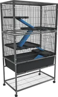 JOIEYOU Hamsterkäfig Meerschweinchen Käfig 88x48x150 cm Kleintierkäfig Rattenkäfig mit Sicherheitsschlösser, Leiter, Lagerregal und Rollen Hamster Käfig Nagerkäfig Kleintierstall