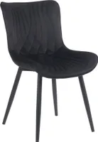 DELUKE® Stuhl KELCE Samt - 80,5x50x62cm, schwarz, Metall Gestell | Stühle Esszimmerstühle Stuhl Esszimmer Esstisch Stühle Küchenstuhl