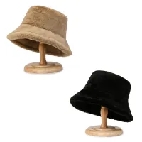 2 Stück Damen Plüsch Eimer Hut Winter Weiche Kunstpelz Flauschige Fischerhut Breite Krempe Fellmütze Winter Warme Mütze für Mädchen