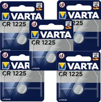 5 x Varta CR 1225 DL1225 3V Lithium Batterien Knopfzellen 2,5 x 12,5 Blister 6225