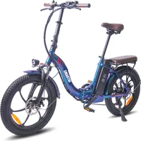 Bike 20 Zoll Faltbares Elektrofahrrad Klappfahrrad 20*3.0 Fat Tire klappbar Mountainbike Blau