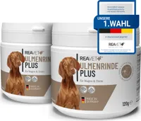 REAVET USA Ulmenrinde Plus stark schleimend ohne Aufkochen für Hunde & Katzen 2 x120g (Bundle) - Naturrein Verdauung, Darmflora, Magen, Slippery Elm Bark