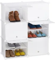 relaxdays Weißer Schuhschrank mit 12 Fächern