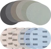 24 Stück Schleifpapier 125mm Klett, Körnung 1000/1500/2000/3000/4000/5000 Schleifpad Rund Ohne Loch Nasse Trockene Schleifscheiben Exzenterschleifer Set für Auto Metall Holz