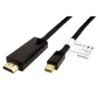 ROLINE DisplayPort - HDMI kabel, miniDP(M) -> HDMI M, 4K@60Hz, 2m (11.04.5796)