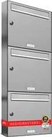 3er Edelstahl Briefkasten Anlage 3 Fach Wandbriefkasten Postkasten