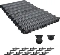 10m Entwässerungsrinne Belastungsklasse C250, 98mm Gußrost komplett SET