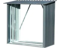 dobar Großes Kaminholzregal "Madera" aus Metall, XXL-Unterstand für Brennholz, 163 x 83 x 154 cm, Grau