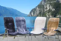 Garten- und Camping Stuhlauflage Lammfell anthrazit