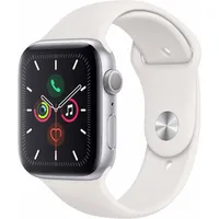 Apple Watch Series 5 Cellular 44mm Aluminium Silver Sport Band White Neu