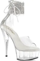 DELIGHT-624RS Damen Sandale von Pleaser, Transparent , EU 35, US 5