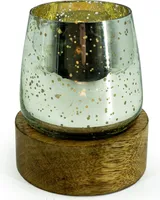 Teelichthalter auf Mangoholzschale