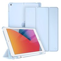 Fintie Hülle für iPad 9. Generation 2021/8. Gen 2020/7. Gen 2019 10.2 Zoll mit Stifthalter, ultradünne leichte Schutzhülle mit transparenter Rückseite und Auto Schlaf/Wach Funktion, Himmelblau